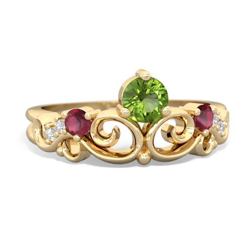 peridot-ruby crown keepsake ring