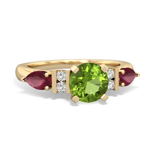 peridot-ruby engagement ring