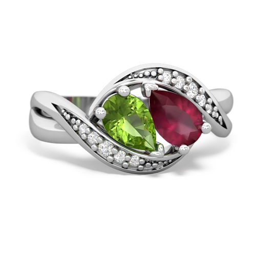 Peridot Genuine Peridot with Genuine Ruby Summer Winds ring Ring