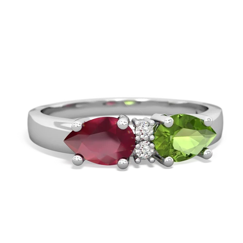 peridot-ruby timeless ring