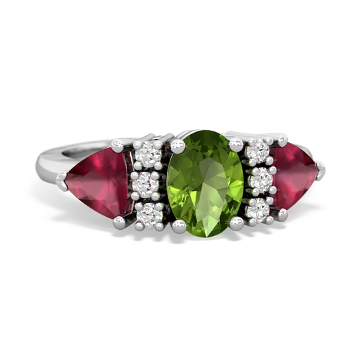 peridot-ruby timeless ring