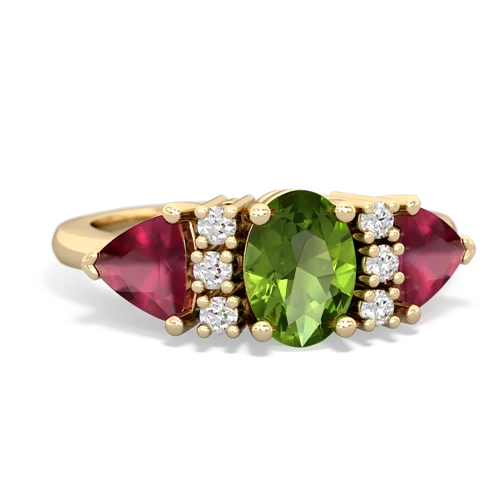 peridot-ruby timeless ring