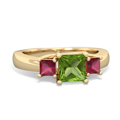 peridot-ruby timeless ring