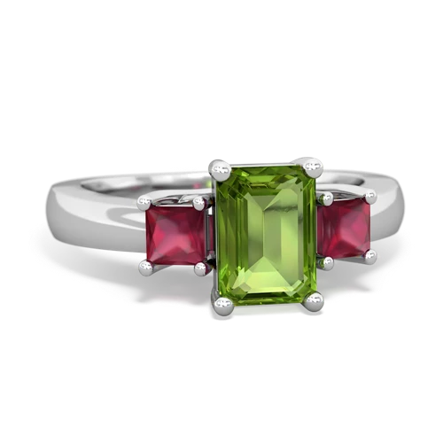 peridot-ruby timeless ring
