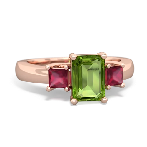 peridot-ruby timeless ring