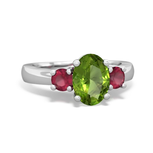 peridot-ruby timeless ring