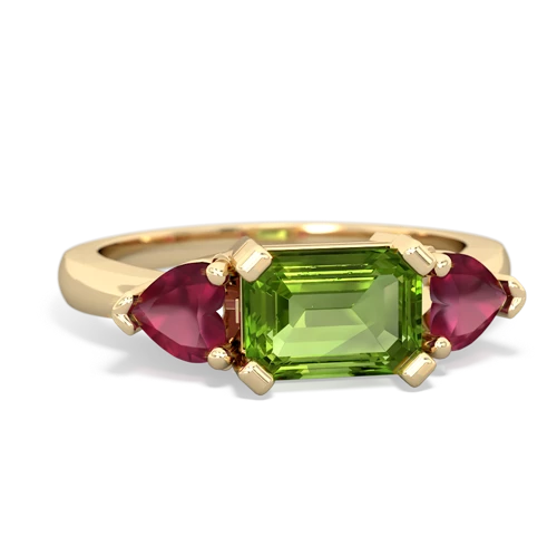 peridot-ruby timeless ring