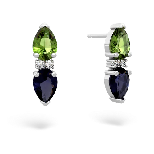 peridot-sapphire bowtie earrings