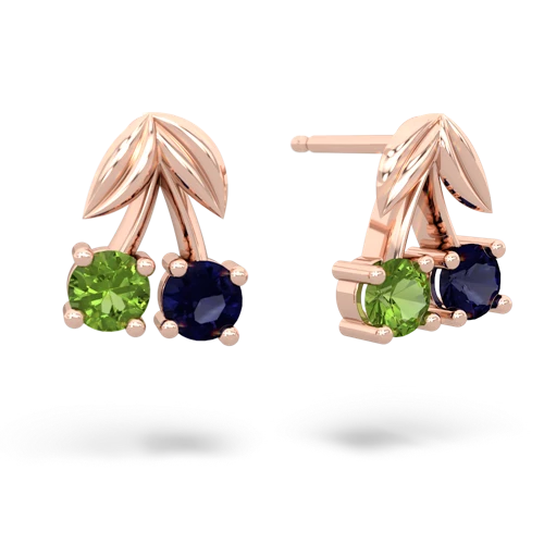 peridot-sapphire cherries earrings