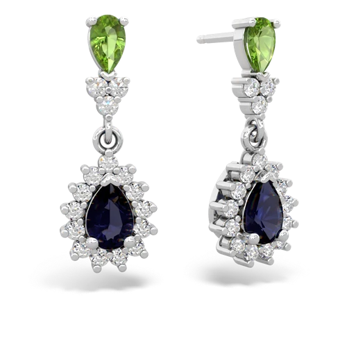 peridot-sapphire dangle earrings