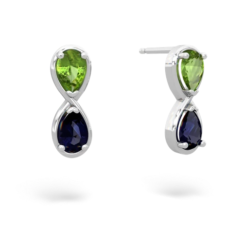 peridot-sapphire infinity earrings