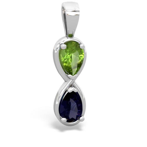 peridot-sapphire infinity pendant