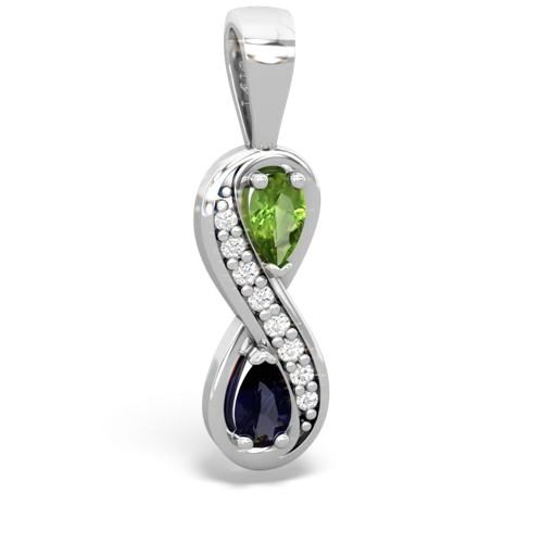 peridot-sapphire keepsake infinity pendant
