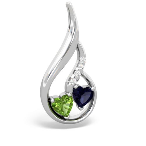 peridot-sapphire keepsake swirl pendant