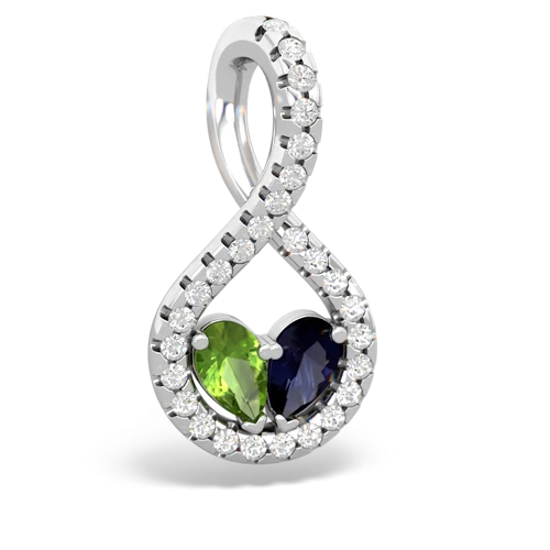 peridot-sapphire pave twist pendant