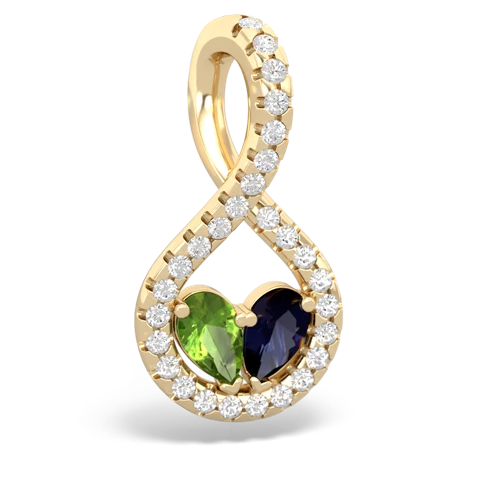 peridot-sapphire pave twist pendant