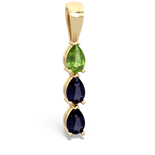 Peridot Genuine Peridot with Genuine Sapphire and Lab Created Emerald Three Stone pendant Pendant