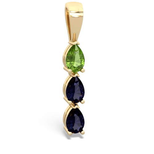 peridot-sapphire three stone pendant