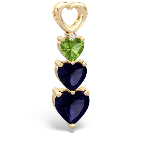 Peridot Genuine Peridot with Genuine Sapphire and Lab Created Emerald Past Present Future pendant Pendant