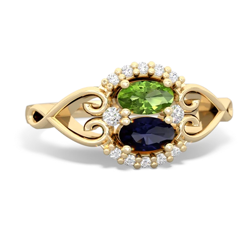 peridot-sapphire antique keepsake ring