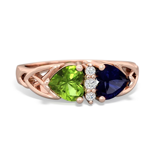 peridot-sapphire celtic ring