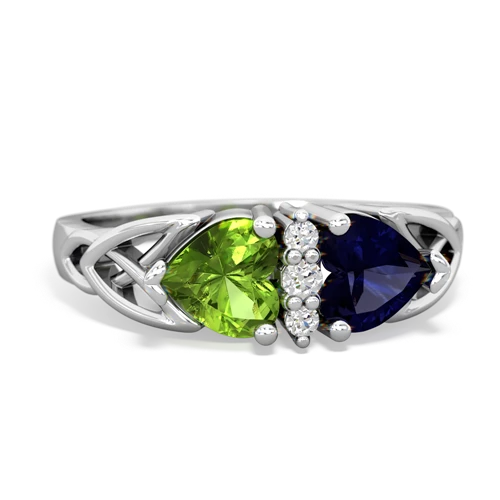 peridot-sapphire celtic ring