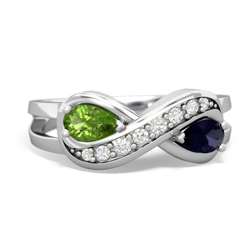 peridot-sapphire diamond infinity ring