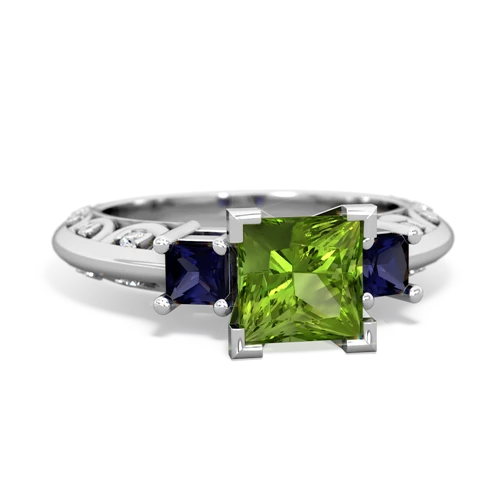 peridot-sapphire engagement ring