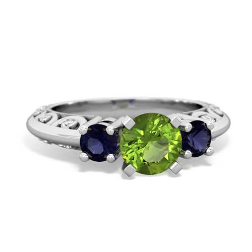 peridot-sapphire engagement ring