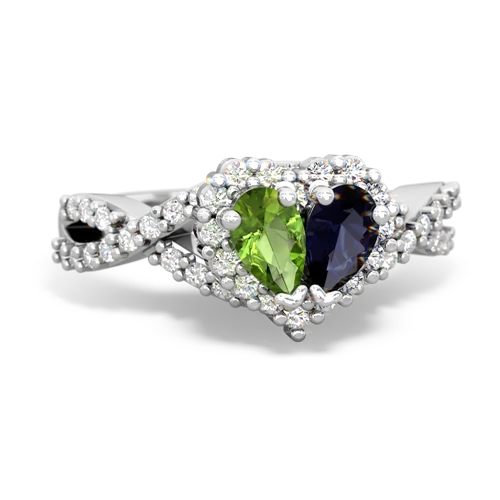peridot-sapphire engagement ring