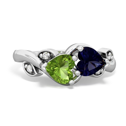 peridot-sapphire floral keepsake ring