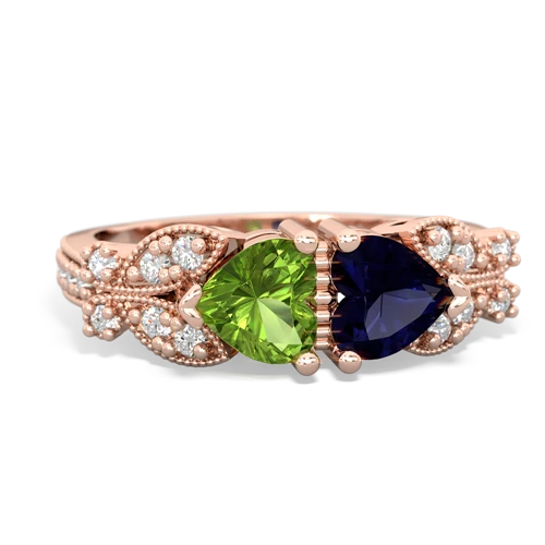 peridot-sapphire keepsake butterfly ring