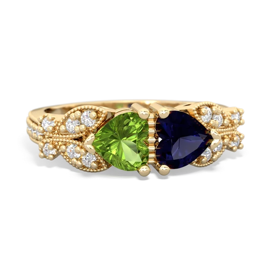 peridot-sapphire keepsake butterfly ring