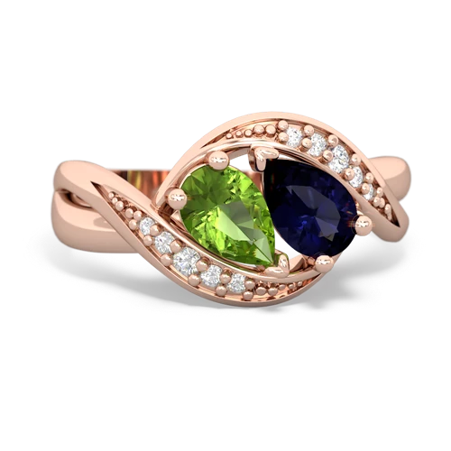 peridot-sapphire keepsake curls ring