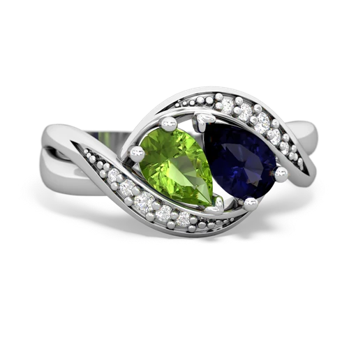 peridot-sapphire keepsake curls ring