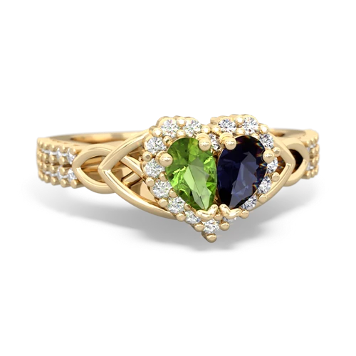 peridot-sapphire keepsake engagement ring