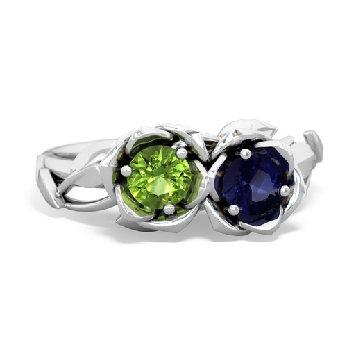 peridot-sapphire roses ring