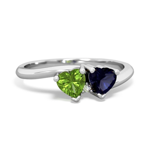 peridot-sapphire sweethearts promise ring