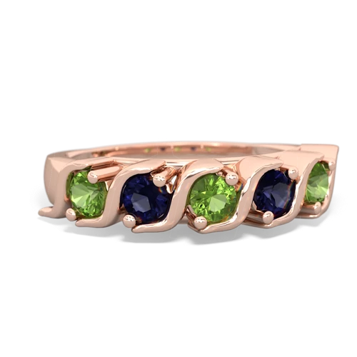 peridot-sapphire timeless ring