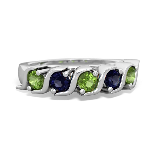 peridot-sapphire timeless ring