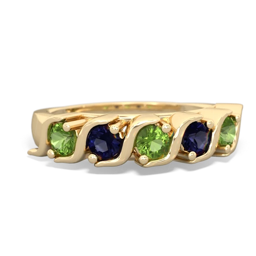 peridot-sapphire timeless ring