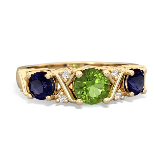 peridot-sapphire timeless ring