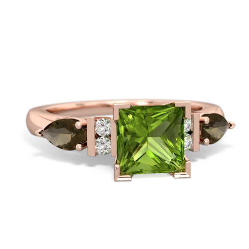 peridot-smoky quartz engagement ring