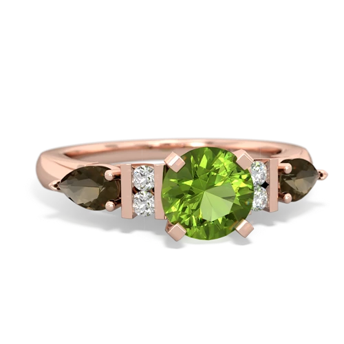 peridot-smoky quartz engagement ring