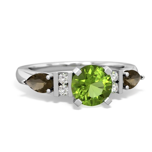 peridot-smoky quartz engagement ring