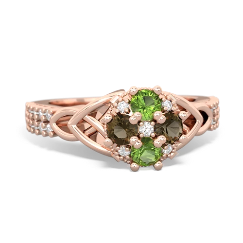 peridot-smoky quartz engagement ring