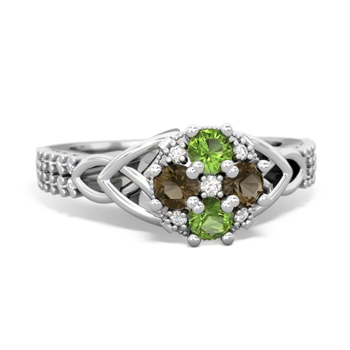 peridot-smoky quartz engagement ring