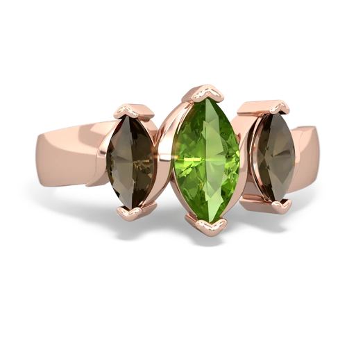 peridot-smoky quartz keepsake ring