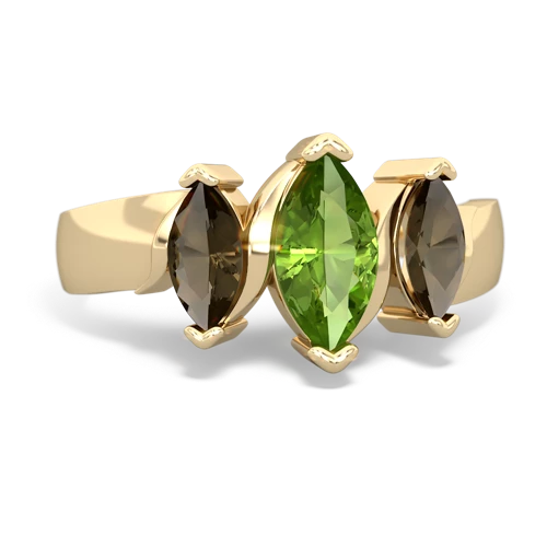 peridot-smoky quartz keepsake ring