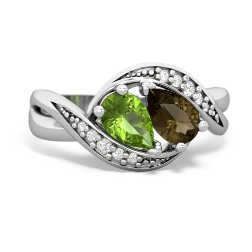 peridot-smoky quartz keepsake curls ring